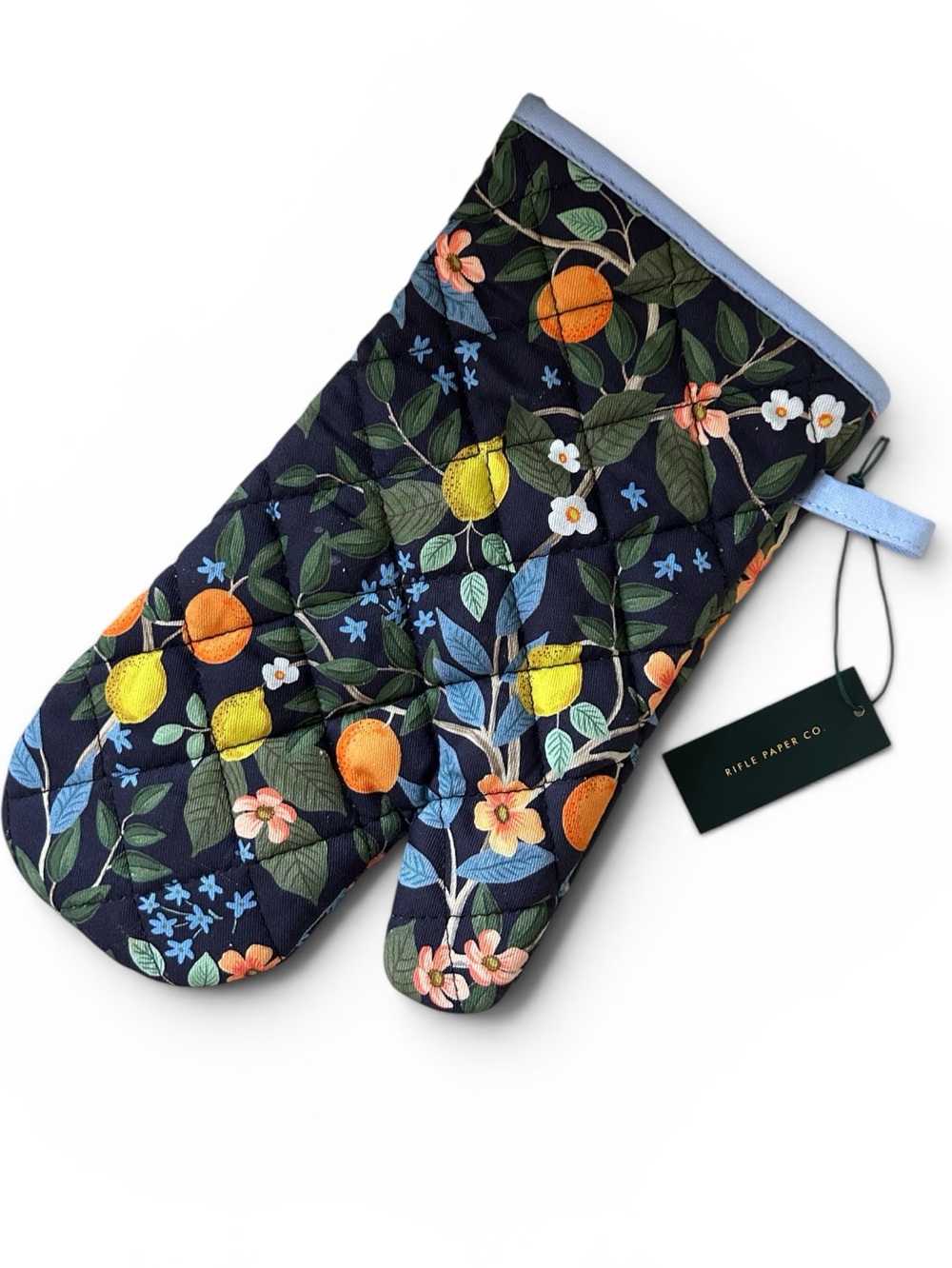 Rifle Paper Co. Citrus Grove Blue Print Oven Mitt Pot Holder